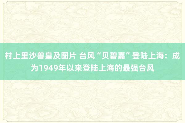 村上里沙兽皇及图片 台风“贝碧嘉”登陆上海：成为1949年以来登陆上海的最强台风