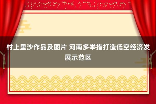 村上里沙作品及图片 河南多举措打造低空经济发展示范区