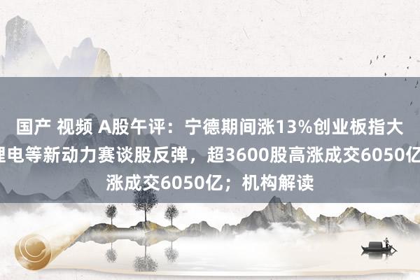 国产 视频 A股午评：宁德期间涨13%创业板指大涨超3%，锂电等新动力赛谈股反弹，超3600股高涨成交6050亿；机构解读