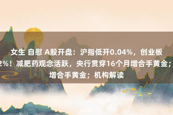 女生 自慰 A股开盘：沪指低开0.04%，创业板指高开0.2%！减肥药观念活跃，央行贯穿16个月增合手黄金；机构解读