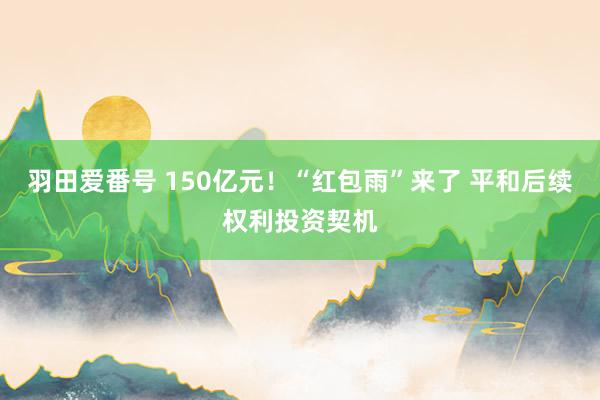 羽田爱番号 150亿元！“红包雨”来了 平和后续权利投资契机