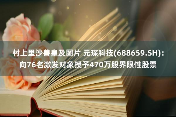 村上里沙兽皇及图片 元琛科技(688659.SH)：向76名激发对象授予470万股界限性股票