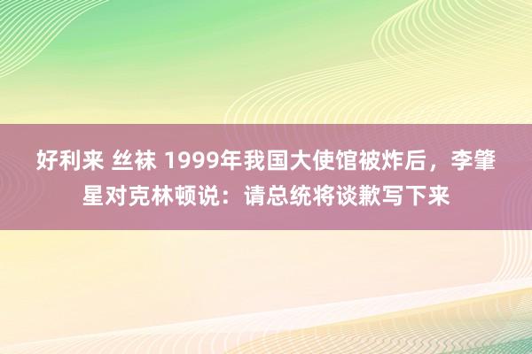 好利来 丝袜 1999年我国大使馆被炸后，李肇星对克林顿说：请总统将谈歉写下来