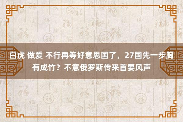 白虎 做爱 不行再等好意思国了，27国先一步胸有成竹？不意俄罗斯传来首要风声