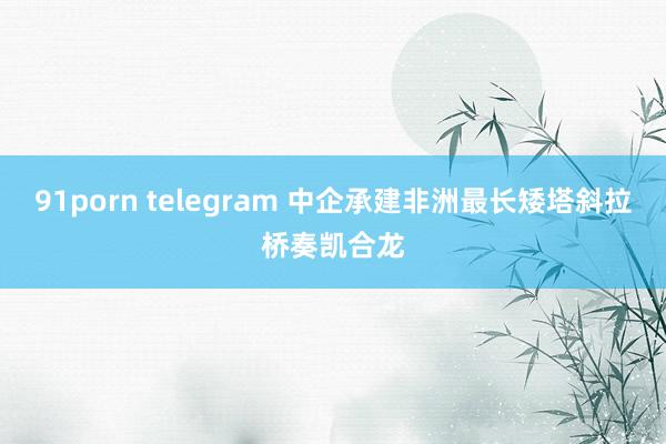 91porn telegram 中企承建非洲最长矮塔斜拉桥奏凯合龙