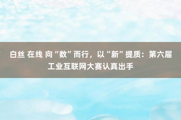 白丝 在线 向“数”而行，以“新”提质：第六届工业互联网大赛认真出手