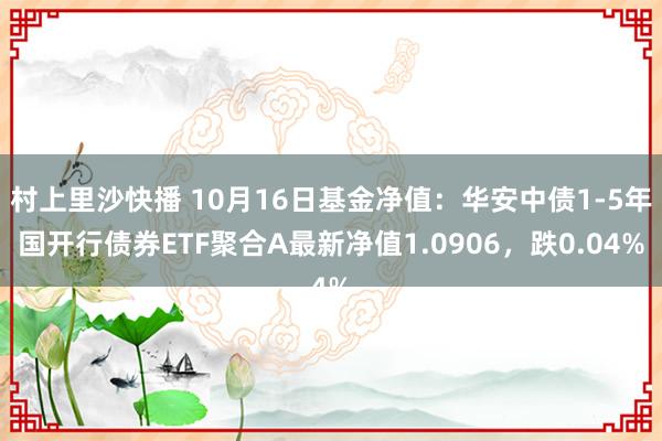 村上里沙快播 10月16日基金净值：华安中债1-5年国开行债券ETF聚合A最新净值1.0906，跌0.04%