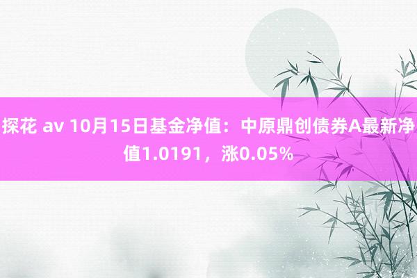 探花 av 10月15日基金净值：中原鼎创债券A最新净值1.0191，涨0.05%