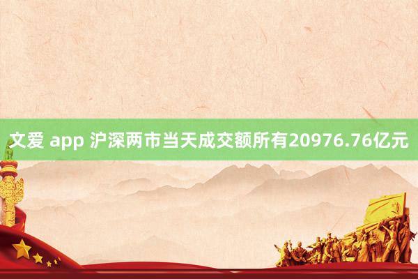 文爱 app 沪深两市当天成交额所有20976.76亿元