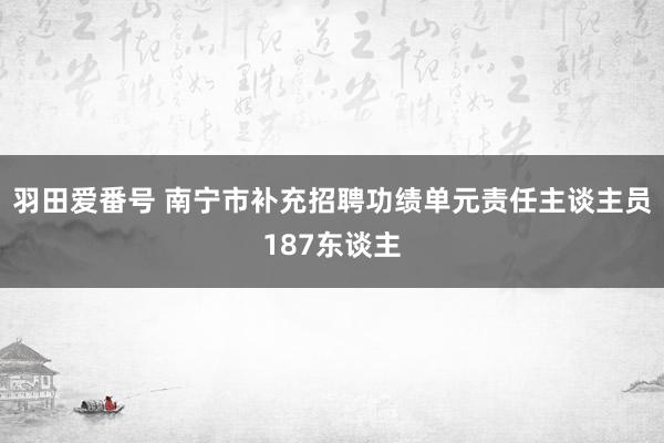 羽田爱番号 南宁市补充招聘功绩单元责任主谈主员187东谈主