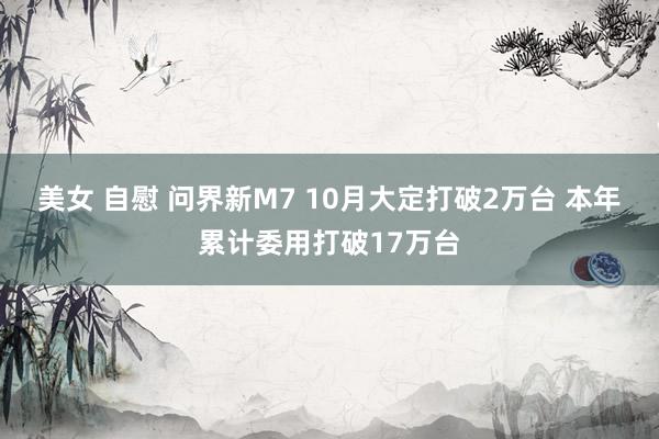 美女 自慰 问界新M7 10月大定打破2万台 本年累计委用打破17万台