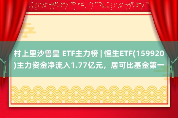 村上里沙兽皇 ETF主力榜 | 恒生ETF(159920)主力资金净流入1.77亿元，居可比基金第一