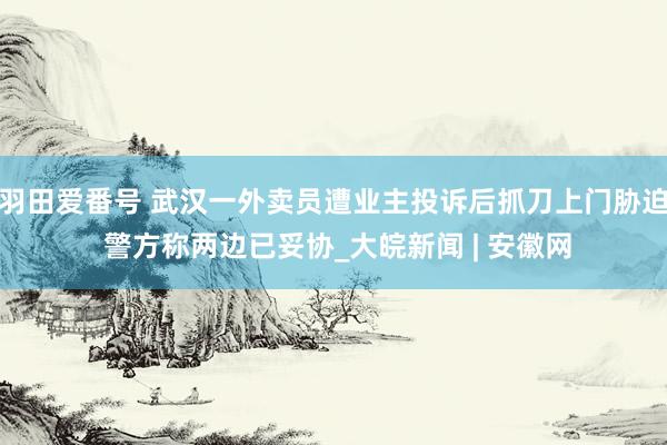 羽田爱番号 武汉一外卖员遭业主投诉后抓刀上门胁迫 警方称两边已妥协_大皖新闻 | 安徽网