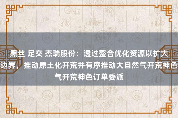 黑丝 足交 杰瑞股份：透过整合优化资源以扩大国外业务边界，推动原土化开荒并有序推动大自然气开荒神色订单委派