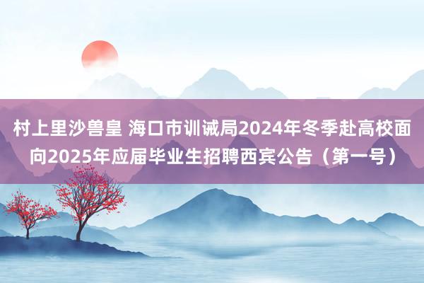 村上里沙兽皇 海口市训诫局2024年冬季赴高校面向2025年应届毕业生招聘西宾公告（第一号）