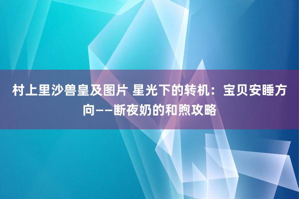 村上里沙兽皇及图片 星光下的转机：宝贝安睡方向——断夜奶的和煦攻略