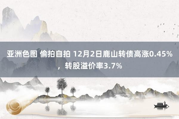 亚洲色图 偷拍自拍 12月2日鹿山转债高涨0.45%，转股溢价率3.7%