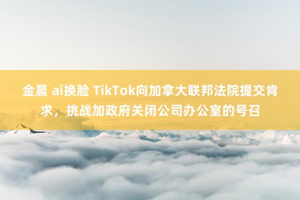 金晨 ai换脸 TikTok向加拿大联邦法院提交肯求，挑战加政府关闭公司办公室的号召