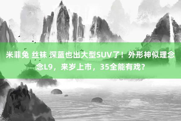 米菲兔 丝袜 深蓝也出大型SUV了！外形神似理念念L9，来岁上市，35全能有戏？