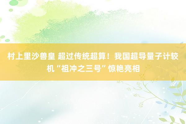 村上里沙兽皇 超过传统超算！我国超导量子计较机“祖冲之三号”惊艳亮相