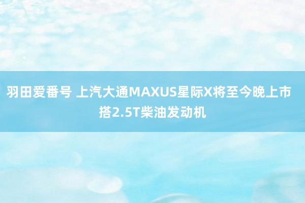 羽田爱番号 上汽大通MAXUS星际X将至今晚上市  搭2.5T柴油发动机