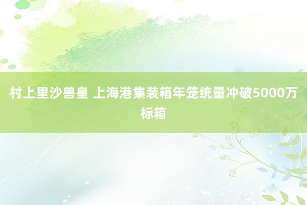 村上里沙兽皇 上海港集装箱年笼统量冲破5000万标箱