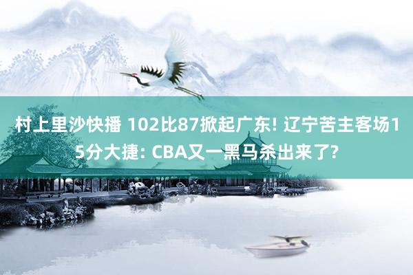 村上里沙快播 102比87掀起广东! 辽宁苦主客场15分大捷: CBA又一黑马杀出来了?