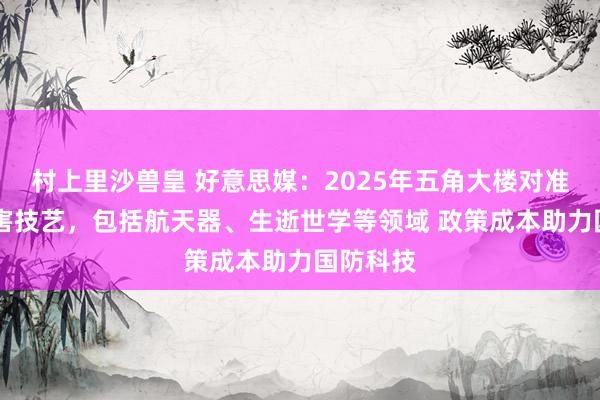 村上里沙兽皇 好意思媒：2025年五角大楼对准15个要害技艺，包括航天器、生逝世学等领域 政策成本助力国防科技