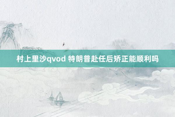 村上里沙qvod 特朗普赴任后矫正能顺利吗