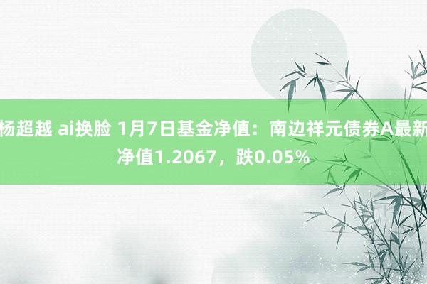 杨超越 ai换脸 1月7日基金净值：南边祥元债券A最新净值1.2067，跌0.05%