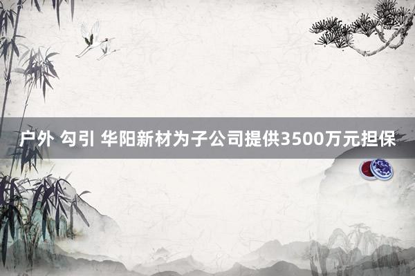 户外 勾引 华阳新材为子公司提供3500万元担保