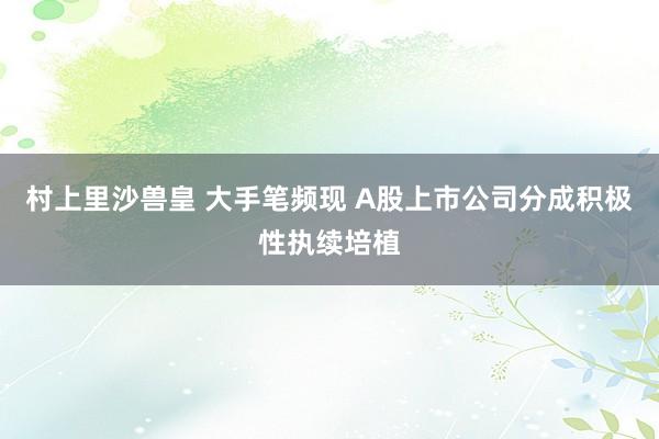 村上里沙兽皇 大手笔频现 A股上市公司分成积极性执续培植