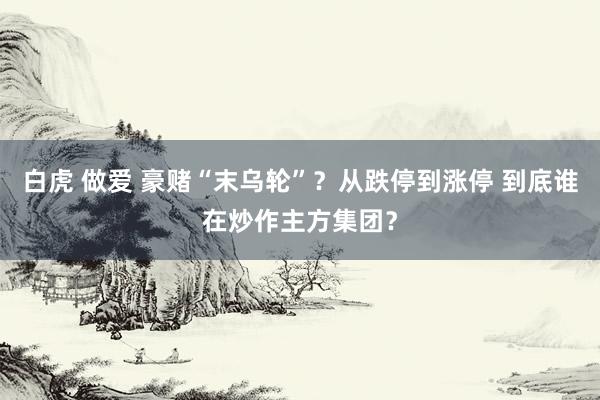 白虎 做爱 豪赌“末乌轮”？从跌停到涨停 到底谁在炒作主方集团？